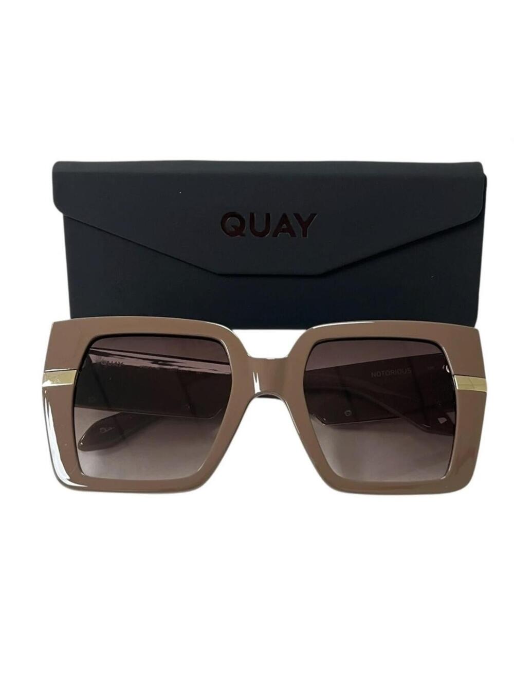 NEW QUAY AUSTRALIA "NOTORIOUS" SQUARE FRAMED GRADIENT SUNGLASSES